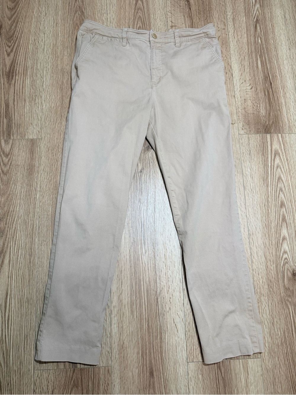Lauren Ralph Lauren Women's Khaki Chino Pants Size 12 Tan Straight Ankle Twill